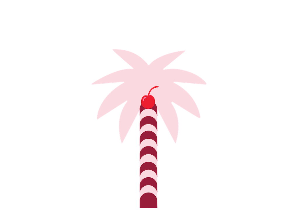 Miami Location Palm Tree Illustration