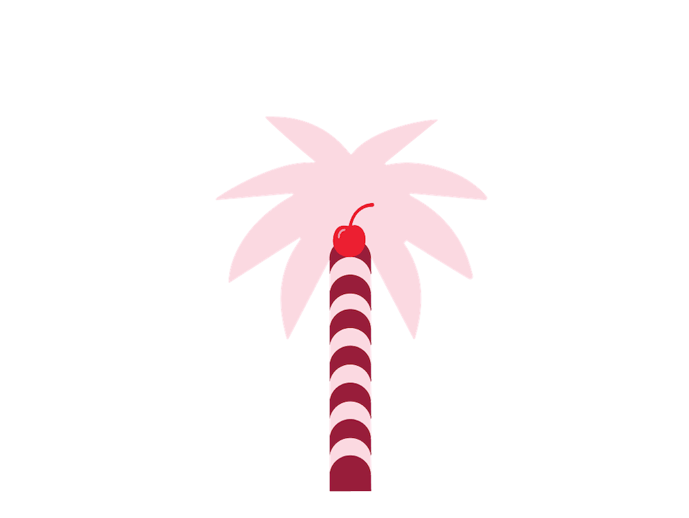 Miami Location Palm Tree Illustration