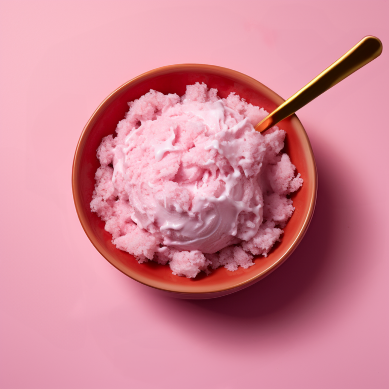 Pink snow ice cream