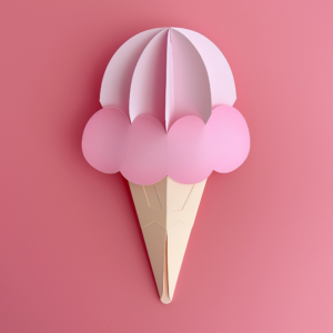 Photo - An image of an arts and crafts ice cream cone made out of paper.