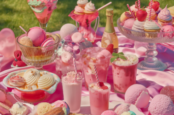 Image - An image of an Ice Cream picnic with milkshakes, ice cream sandwiches and all types of ice cream treats.