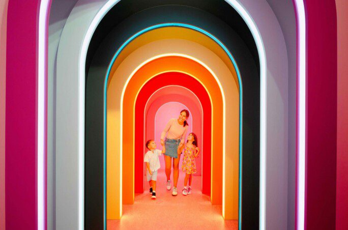 Mom with kids at Museum of Ice Cream NYC