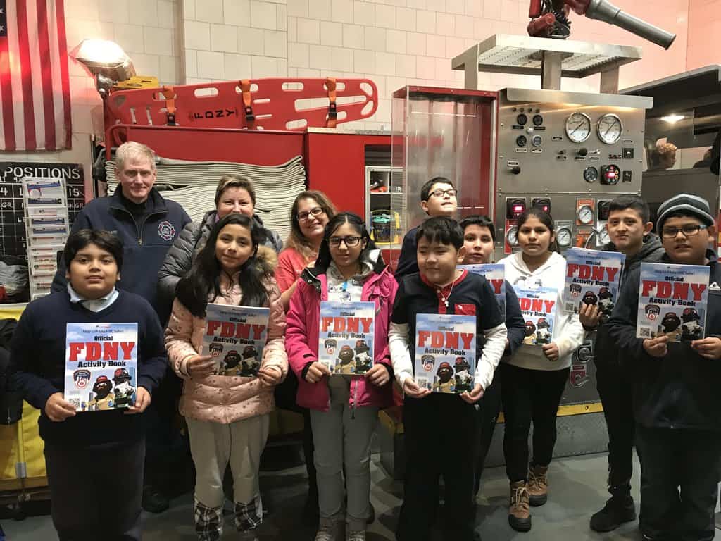 Kids visiting FDNY Fire Zone in Midtown.